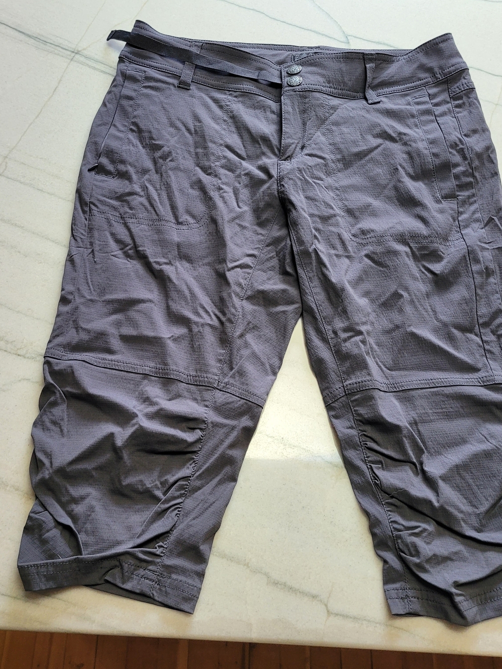 Prana Cargo Capris in Slate Gray